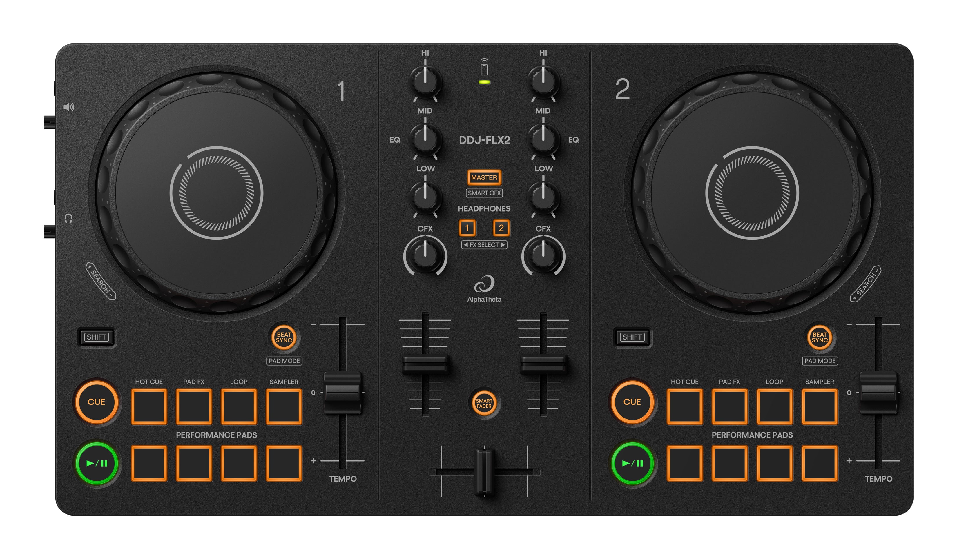 AlphaTheta DDJ-FLX2 2-deck DJ Controller | Music Works