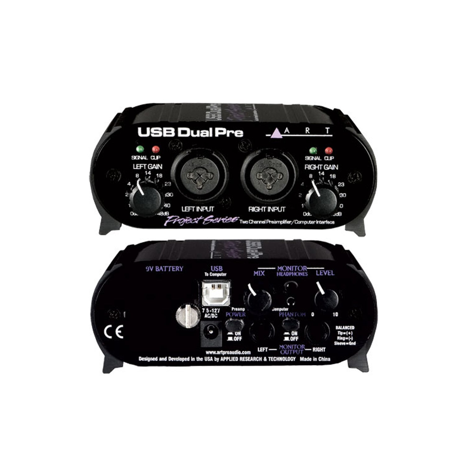 ART Tube MP Project Series USB dual Microphone Preamp | Music Works