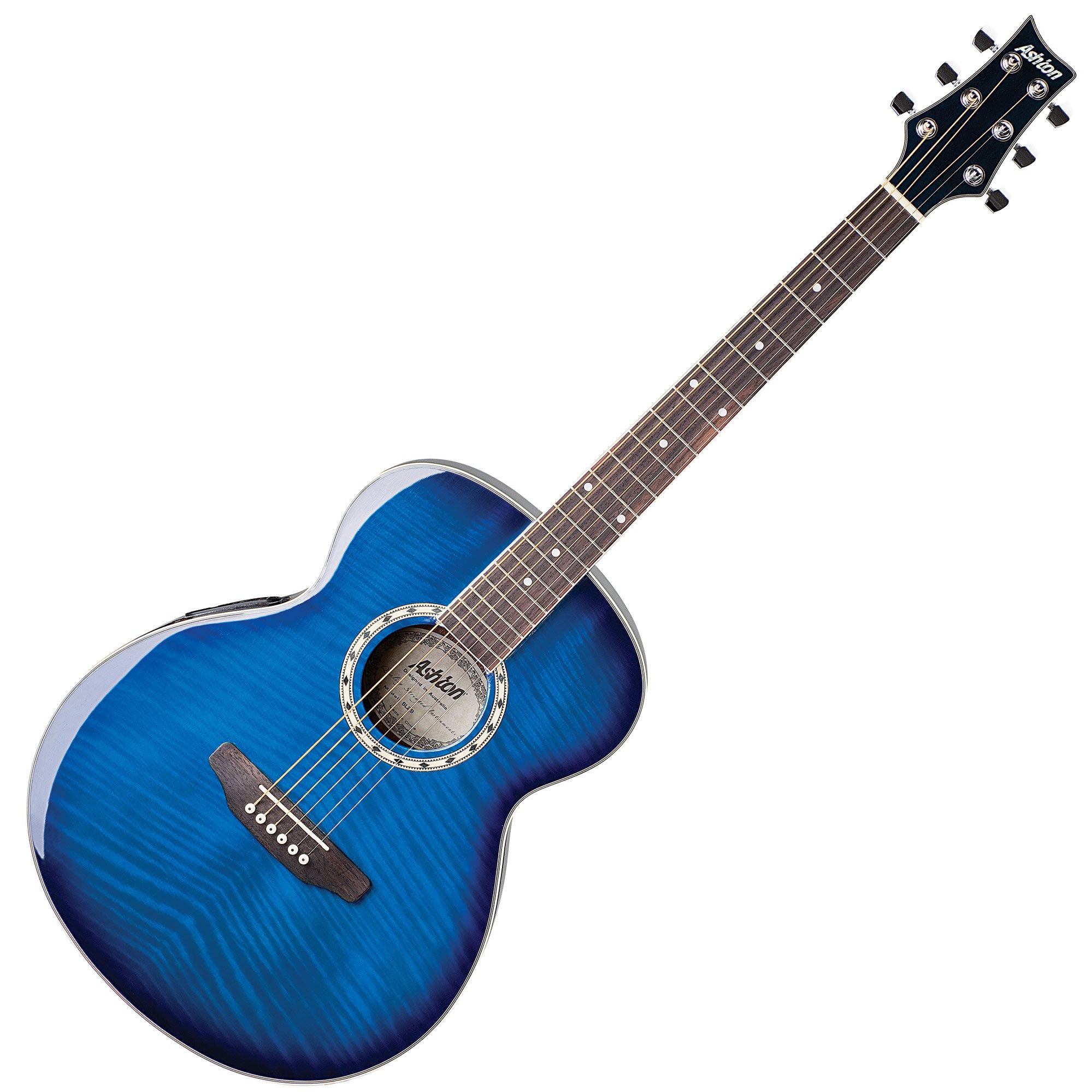 Ashton SL29 TBB Slimline Acoustic Guitar, Transparent Blue