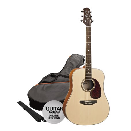 Ashton SPD25 NTM Acoustic Guitar Pack, Natural Matt