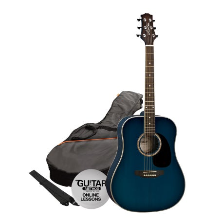 Ashton SPD25 TBB Acoustic Guitar Pack, Trans Blue