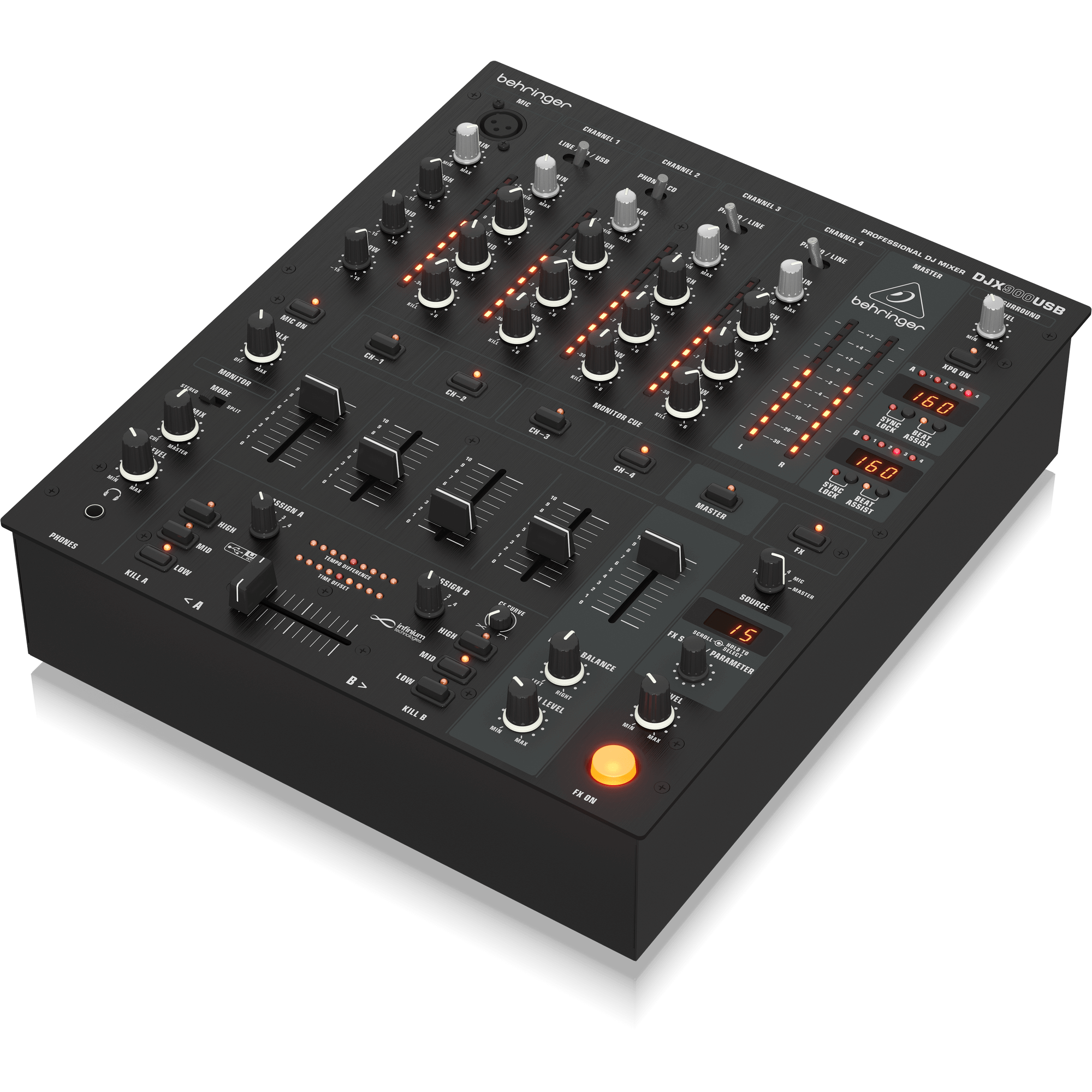 Behringer Pro Mixer DJX900USB 4-channel DJ Mixer | Music Works