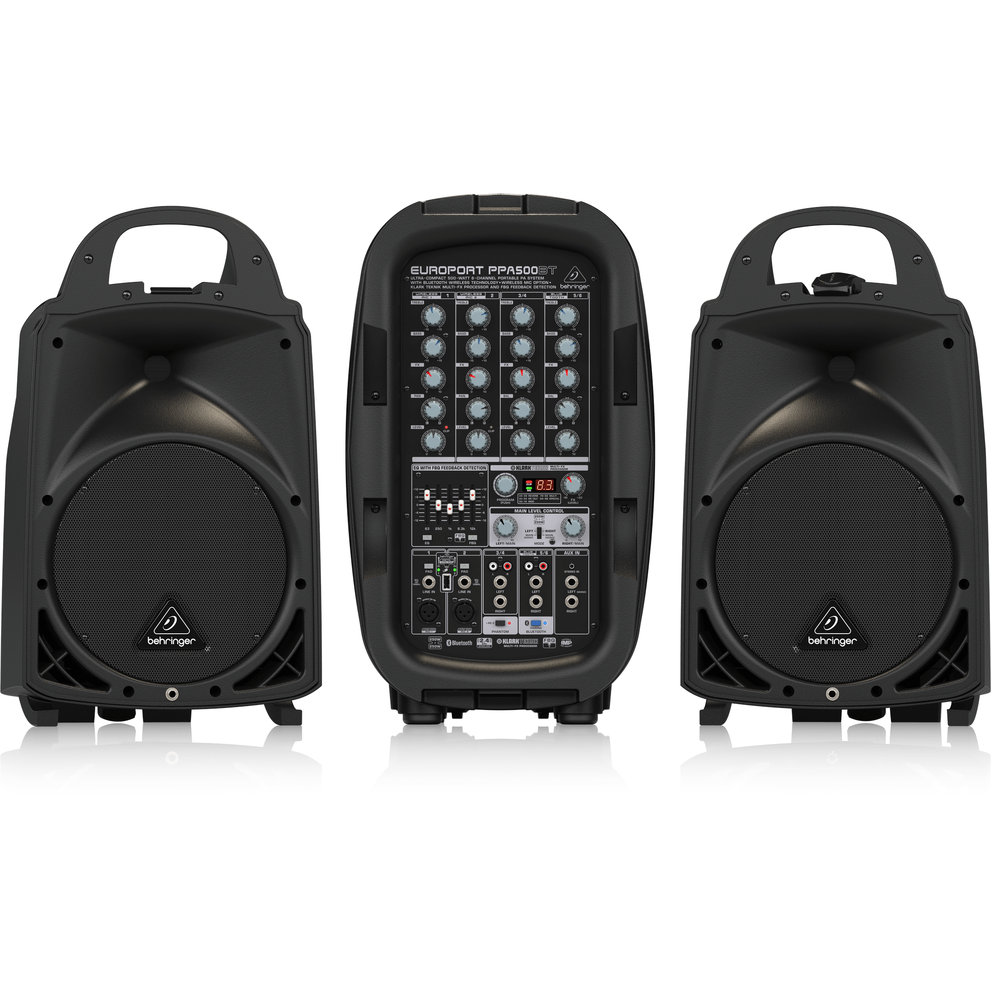 Behringer Europort PPA500-BT 6-channel Portable PA System with