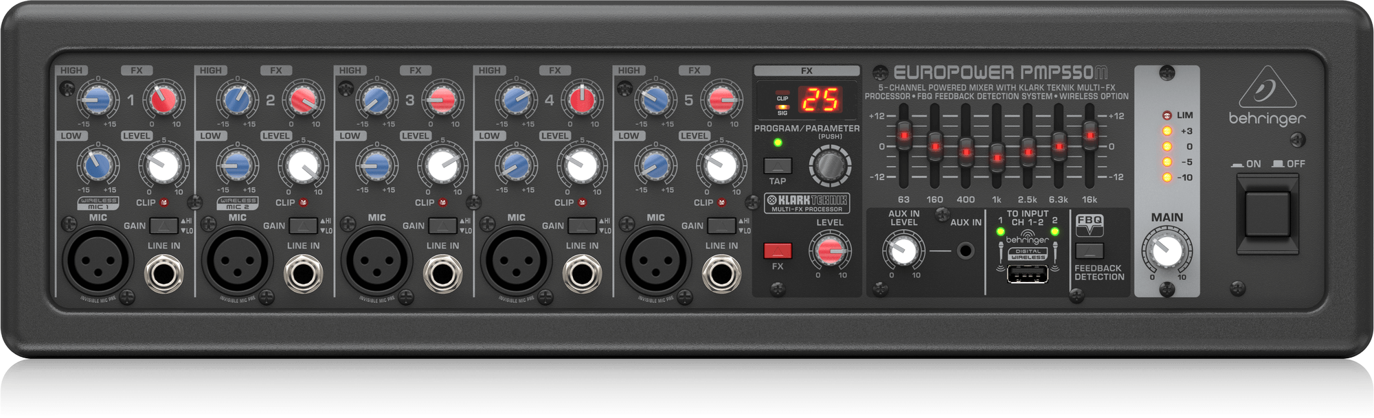 Behringer Europower PMP550M 5 Channel 500W Powered Mixer | Music Works
