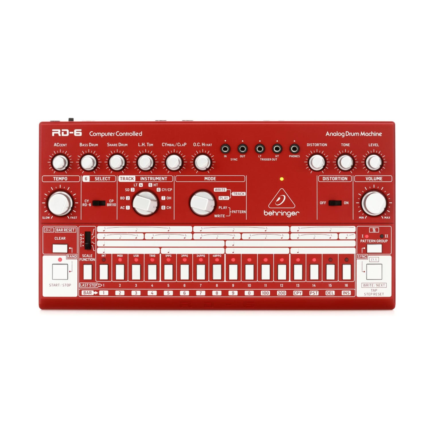 Behringer Rd 6 Analog Drum Machine Red Music Works