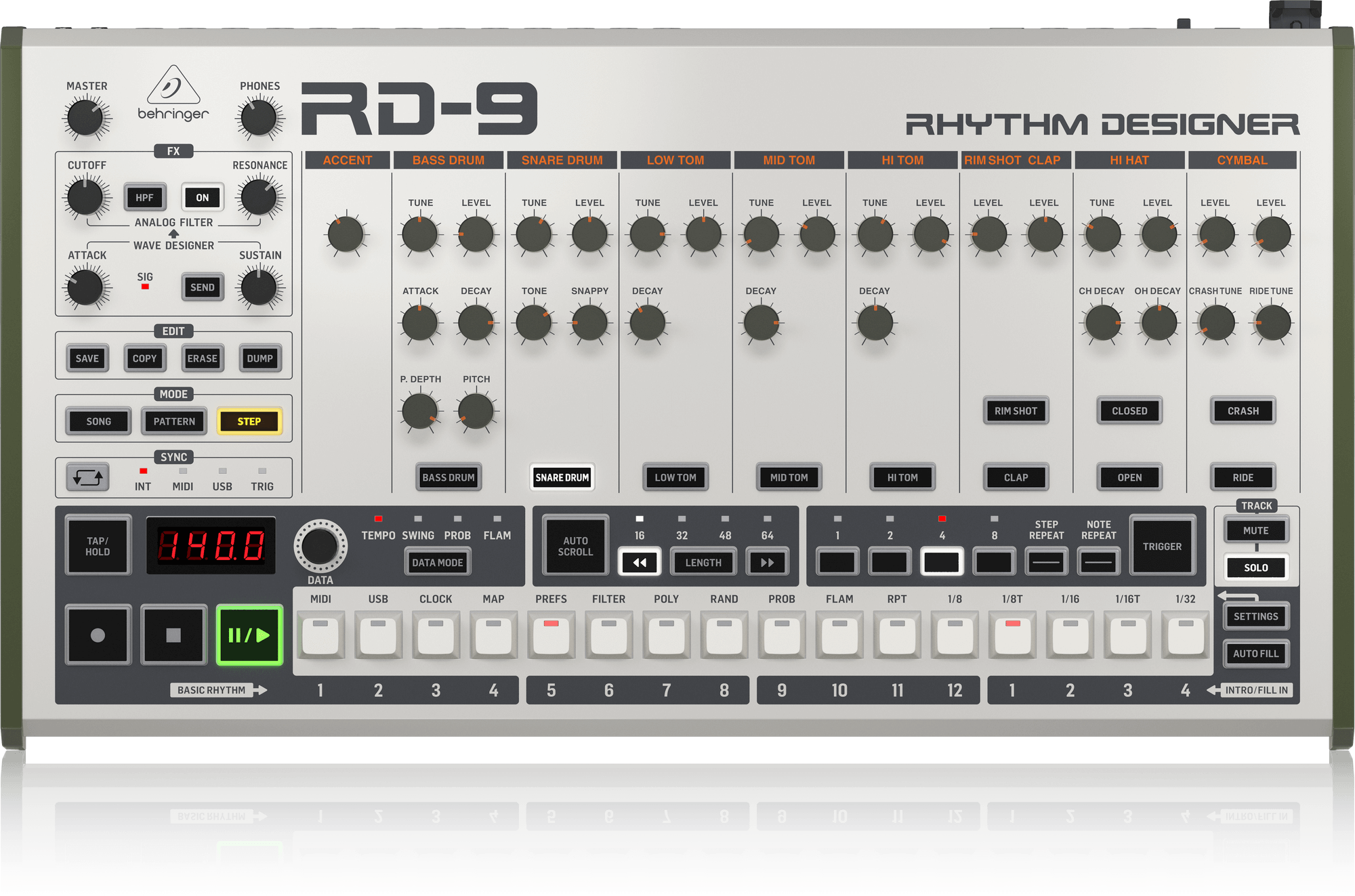 Behringer Rhythm Designer RD-9 Analog Drum Machine | Music Works