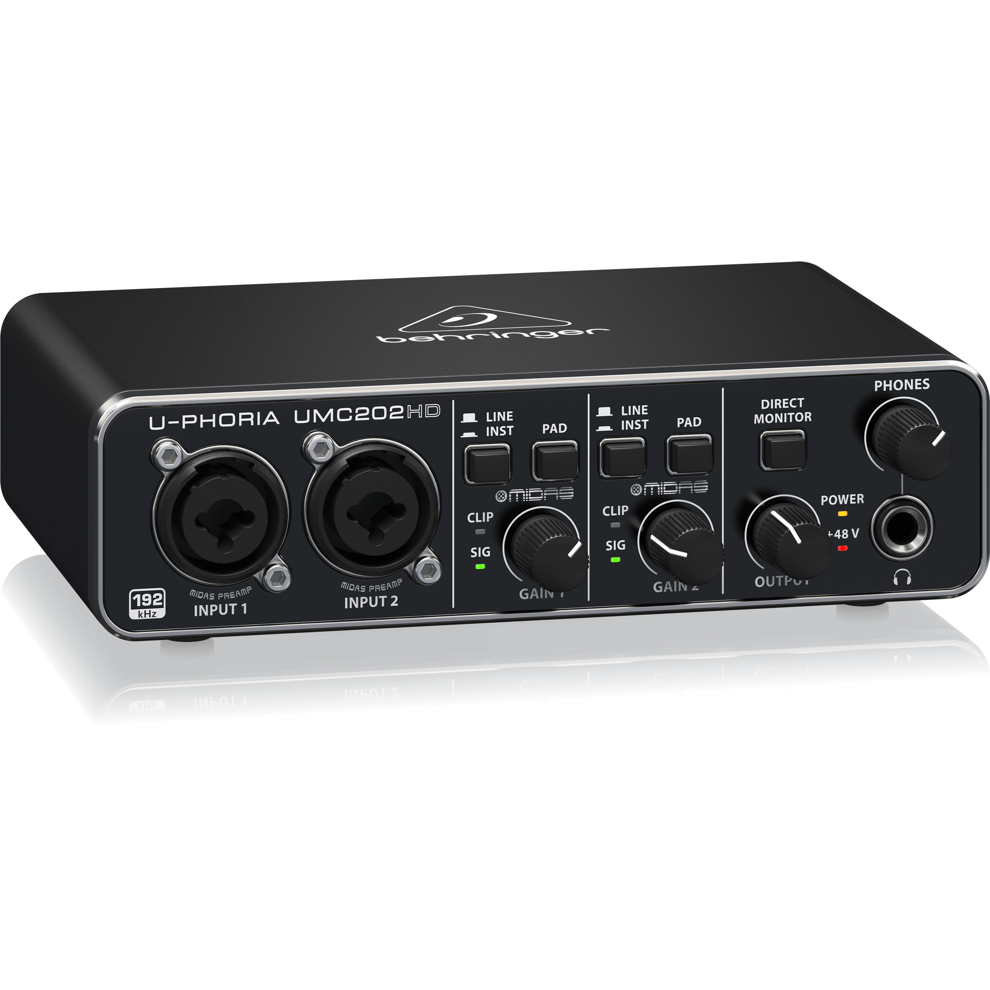 Behringer U-Phoria UMC202HD USB Audio Interface 2 In 2 Out 24 Bit