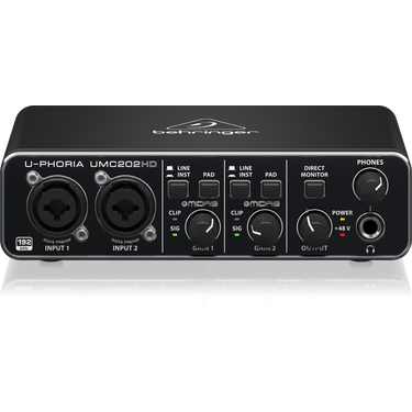 Behringer U-Phoria UMC202HD USB Audio Interface 2 In 2 Out 24 Bit 192 kHz