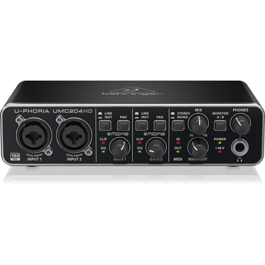 Behringer U-Phoria UMC204HD USB Audio Interface 2 In 4 Out 24 Bit 192 kHz