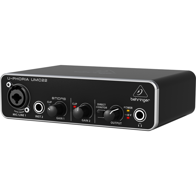 Behringer U-Phoria UMC22 USB Audio Interface 2 In 2 Out With Tracktion DAW 24 Bit 192 kHz