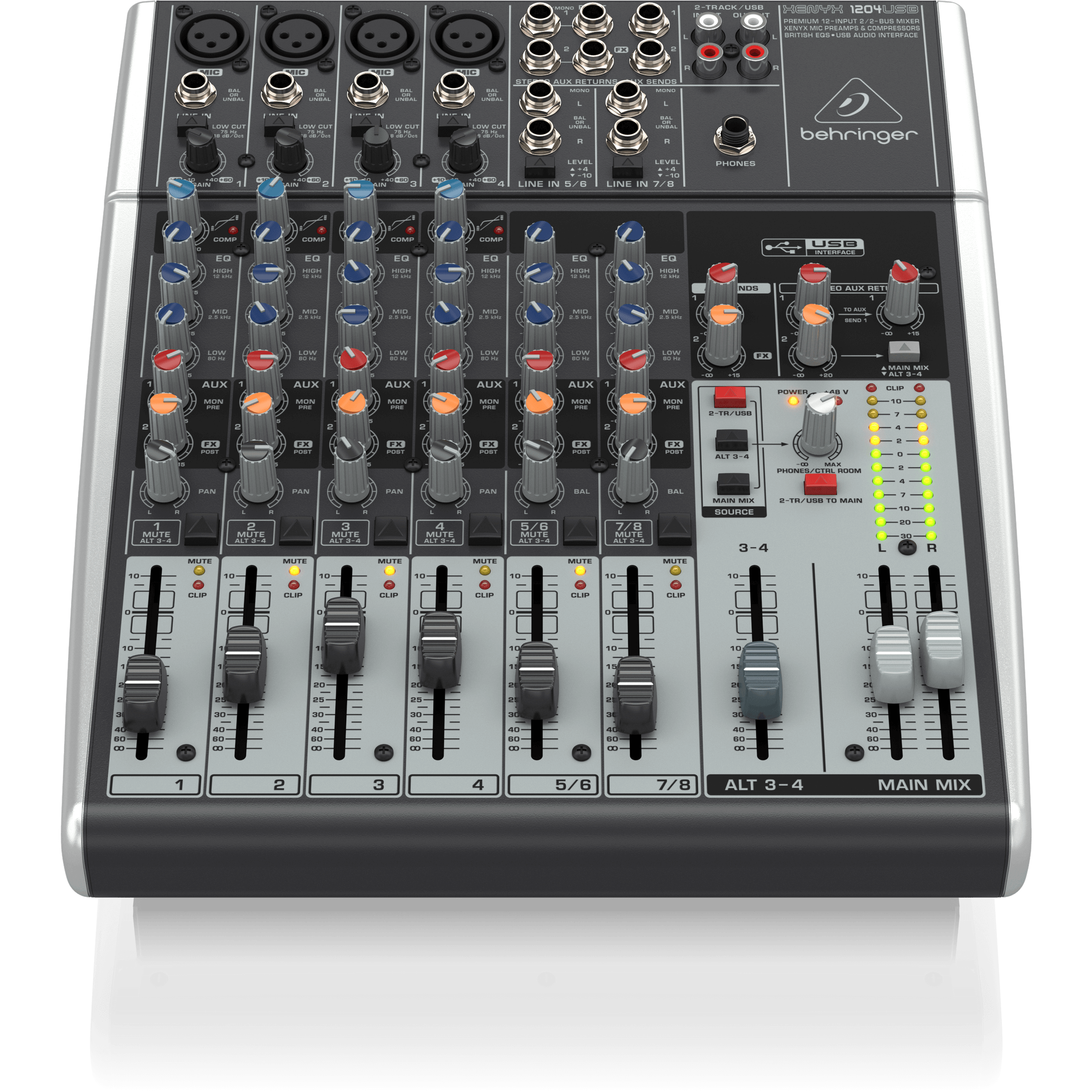 Behringer Xenyx 1204-USB Mixer 12-In 2/2-Bus w/USB | Music Works