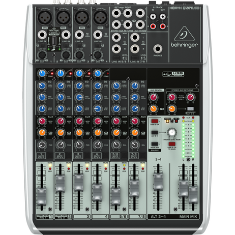 Behringer Xenyx Q1204-USB Mixer 12-In 2/2-Bus w/USB