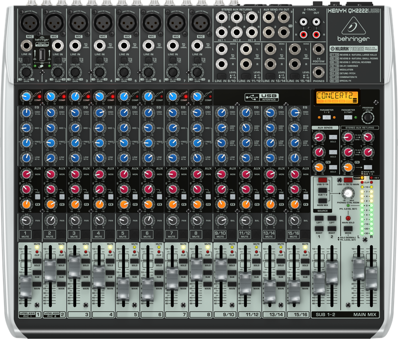 Behringer Xenyx X1622USB Mixer 16-In 2/2-Bus w/USB and Effects