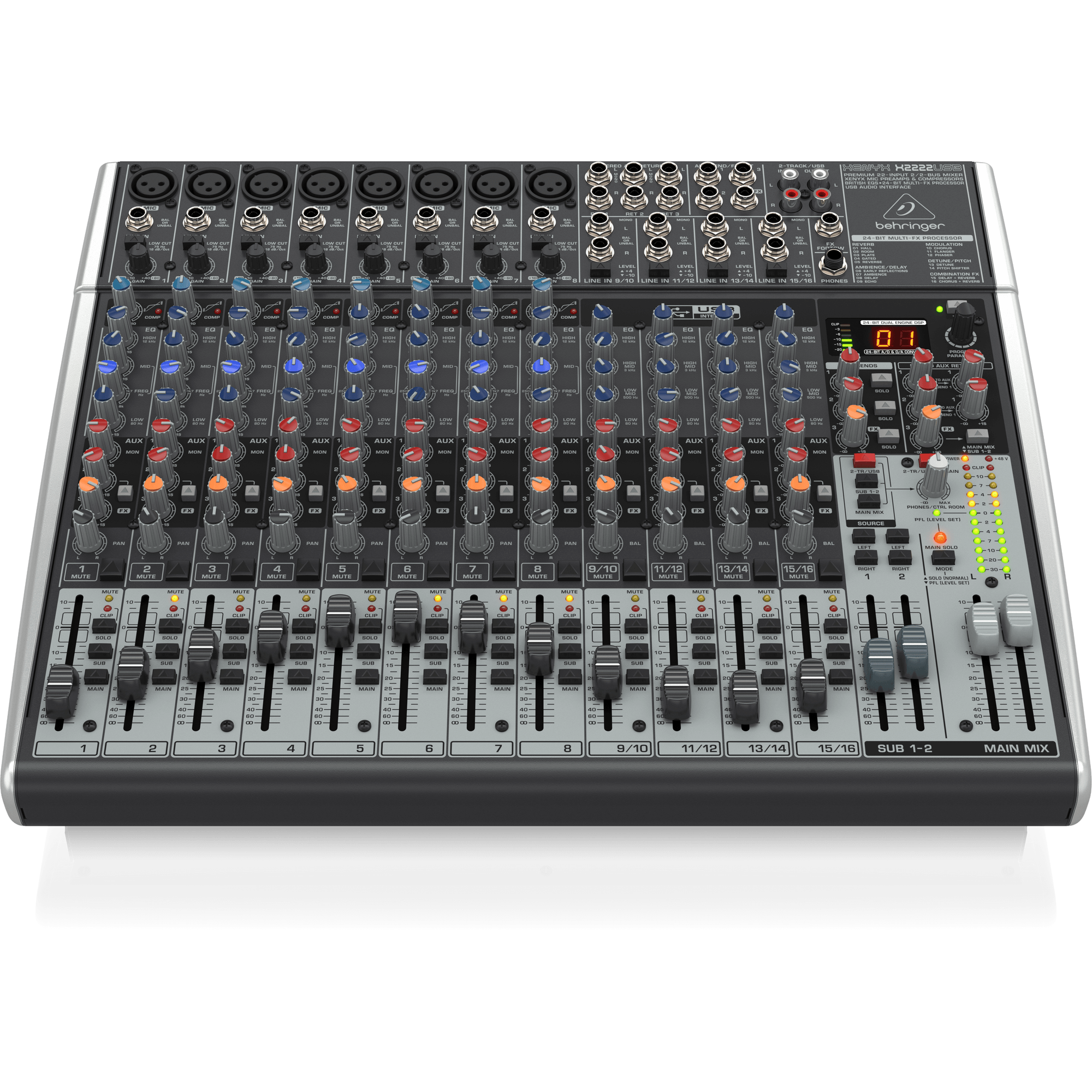 Behringer Xenyx X2222USB Mixer 22-In 2/2-Bus w/USB and Effects