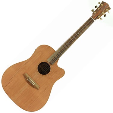 Cole Clark CCFL2EC RDBL Fat Lady 2 Series Acoustic Electric Guitar Dreadnought Cutaway Redwood Top Blackwood Back/Sides