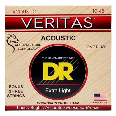 DR Strings VTA-10 Veritas Phosphor Bronze Acoustic Guitar Strings - .010-.048 Extra Light