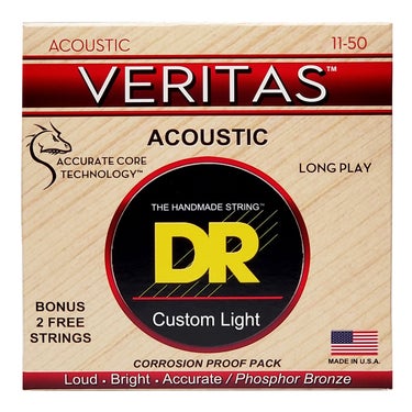 DR Strings VTA-11 Veritas Phosphor Bronze Acoustic Guitar Strings - .011-.050 Custom Light