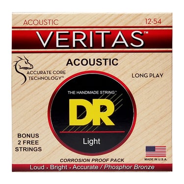 DR Strings VTA-12 Veritas Phosphor Bronze Acoustic Guitar Strings - .012-.054 Light