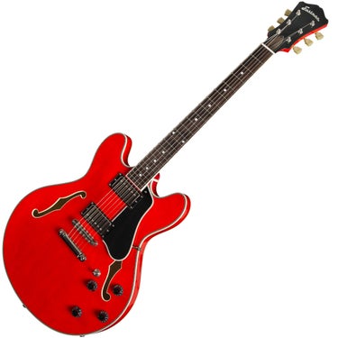 Eastman T386-RED 16" Thinline Hollow-Body Electric Guitar - Red