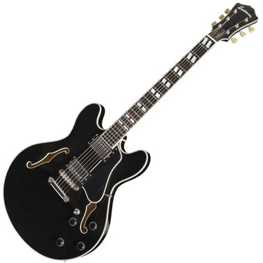Eastman T486-BK 16" Thinline Hollow-Body Electric Guitar - Black