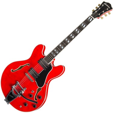 Eastman T486B-RD 16" Thinline Hollow-Body Electric Guitar - Red with Bigsby Tremolo