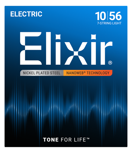Elixir Nanoweb 7-String Electric Guitar Strings - 10-56 Light 12057 ...