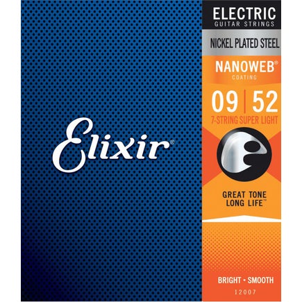 Elixir Nanoweb 7-String Electric Guitar Strings - 9-52 Super Light 12007