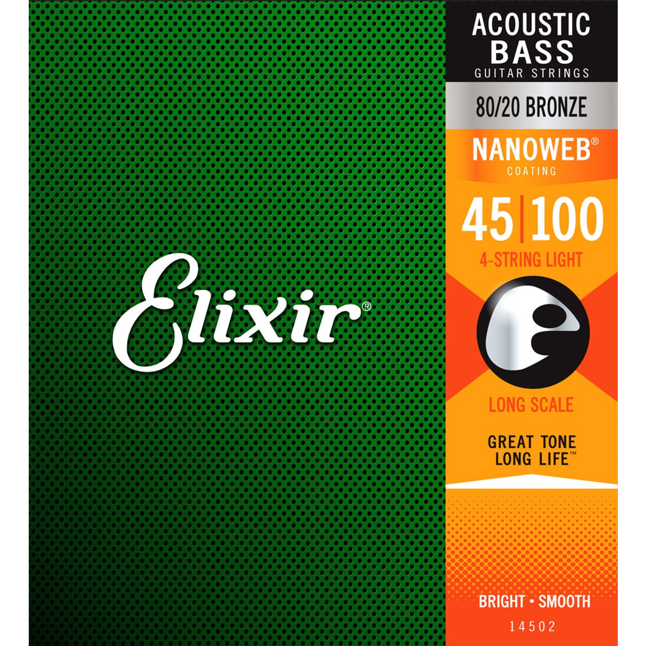 Elixir Nanoweb 80/20 Acoustic Bass Guitar Strings - 45-100 Light Long-Scale 14502