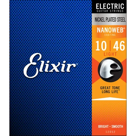 Elixir Nanoweb Electric Guitar Strings 10-46 Light 12052