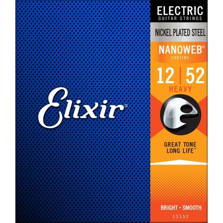 Elixir Nanoweb Electric Guitar Strings 12-52 Heavy 12152