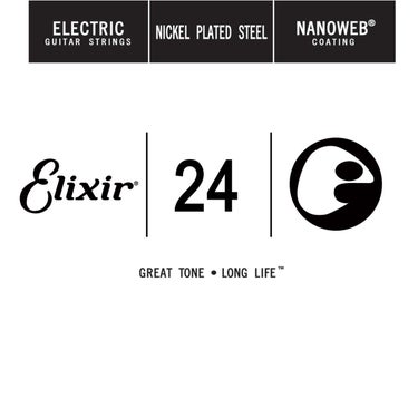 Elixir Nanoweb Nickel-Plated Single Electric Guitar Strings - .024
