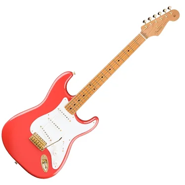 Fender 0149012340 Limited Edition FSR Vintera II 50s Stratocaster Electric Guitar - Fiesta Red with Maple Fingerboard and Gold Hardware