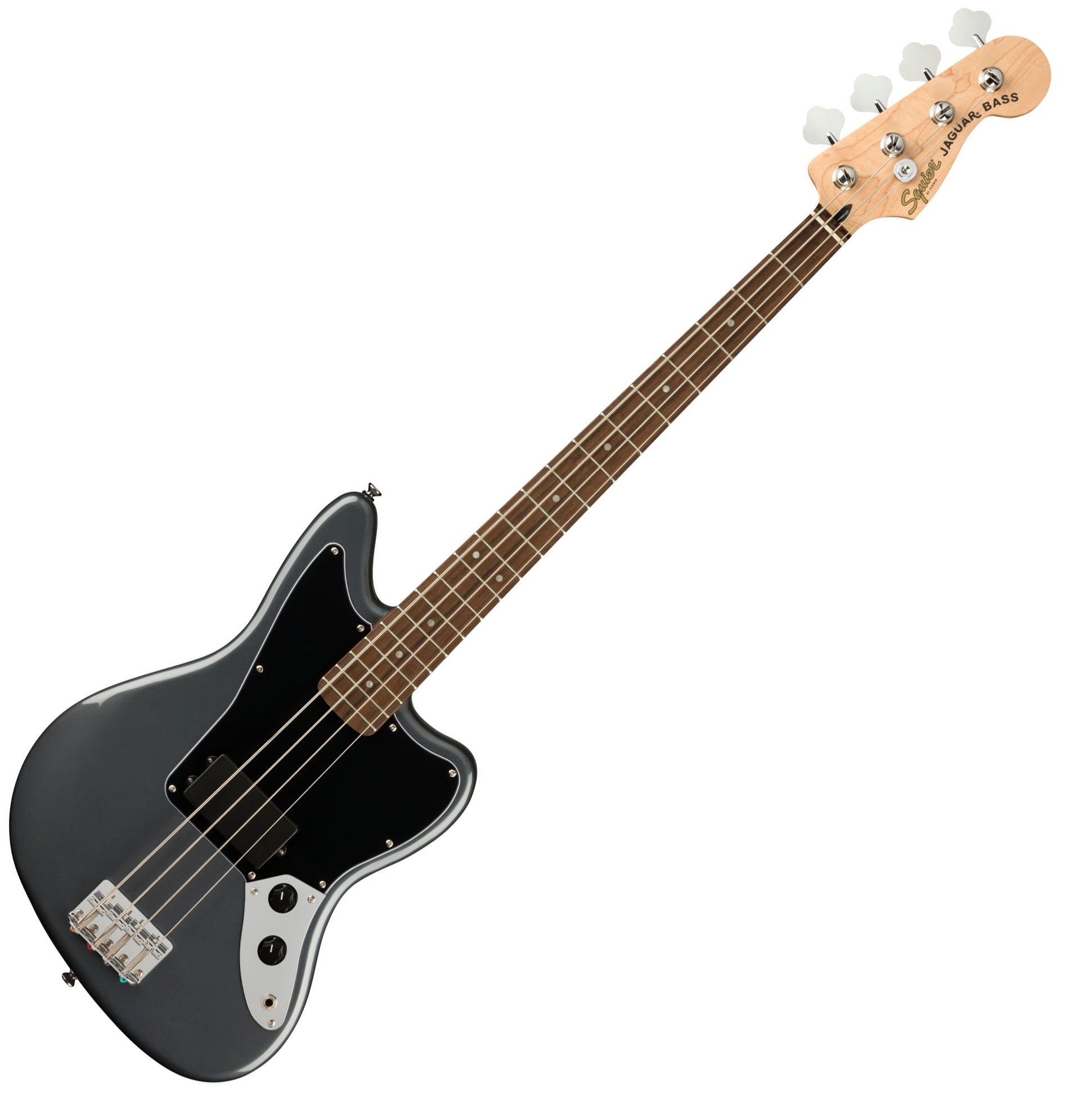 Fender 0378501569 Squier Affinity Series Jaguar Bass Charcoal Frost Metallic with Indian Laurel Fingerboard Music Works