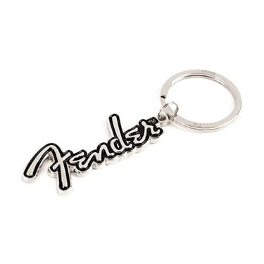 Fender 9100274000 Keychain - Silver and Black Logo