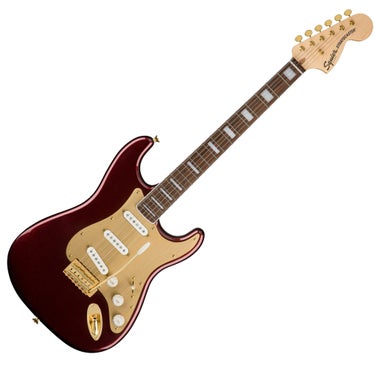 Fender Squier 0379410515 40th Anniversary Gold Edition Stratocaster Electric Guitar - Ruby Red Metallic