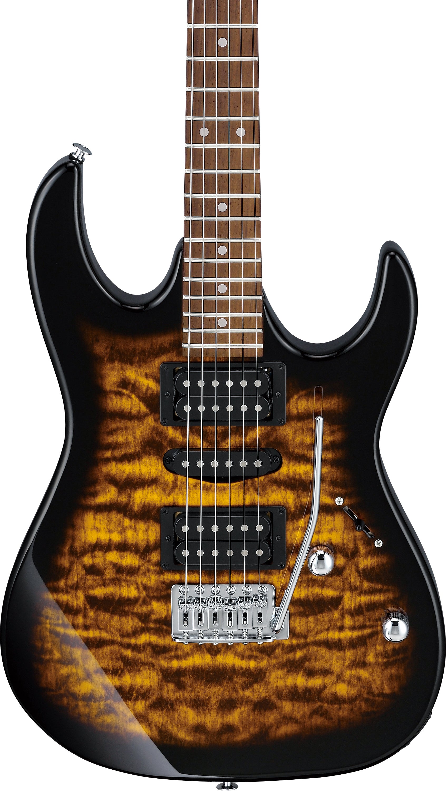Ibanez Gio GRX70QA Solidbody Electric Guitar - Sunburst | Music Works