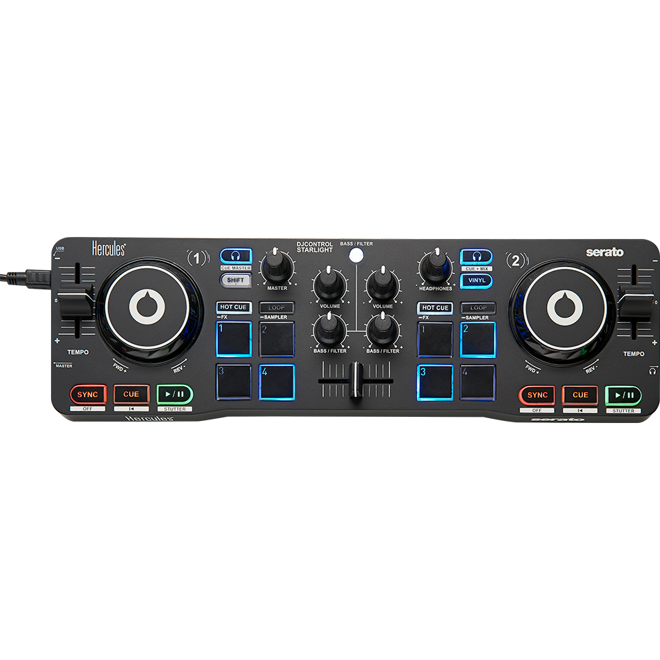 Hercules DJ DJControl Starlight Portable 2-channel DJ Controller