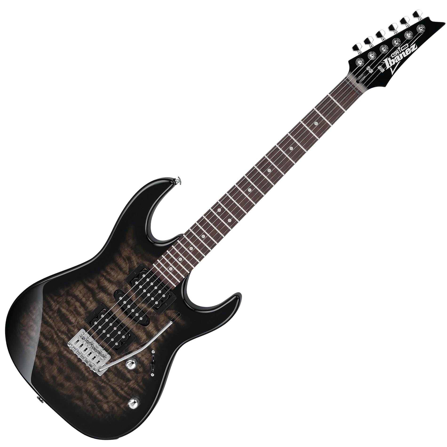 Ibanez Gio GRX70QA Solidbody Electric Guitar - Transparent Black Sunburst