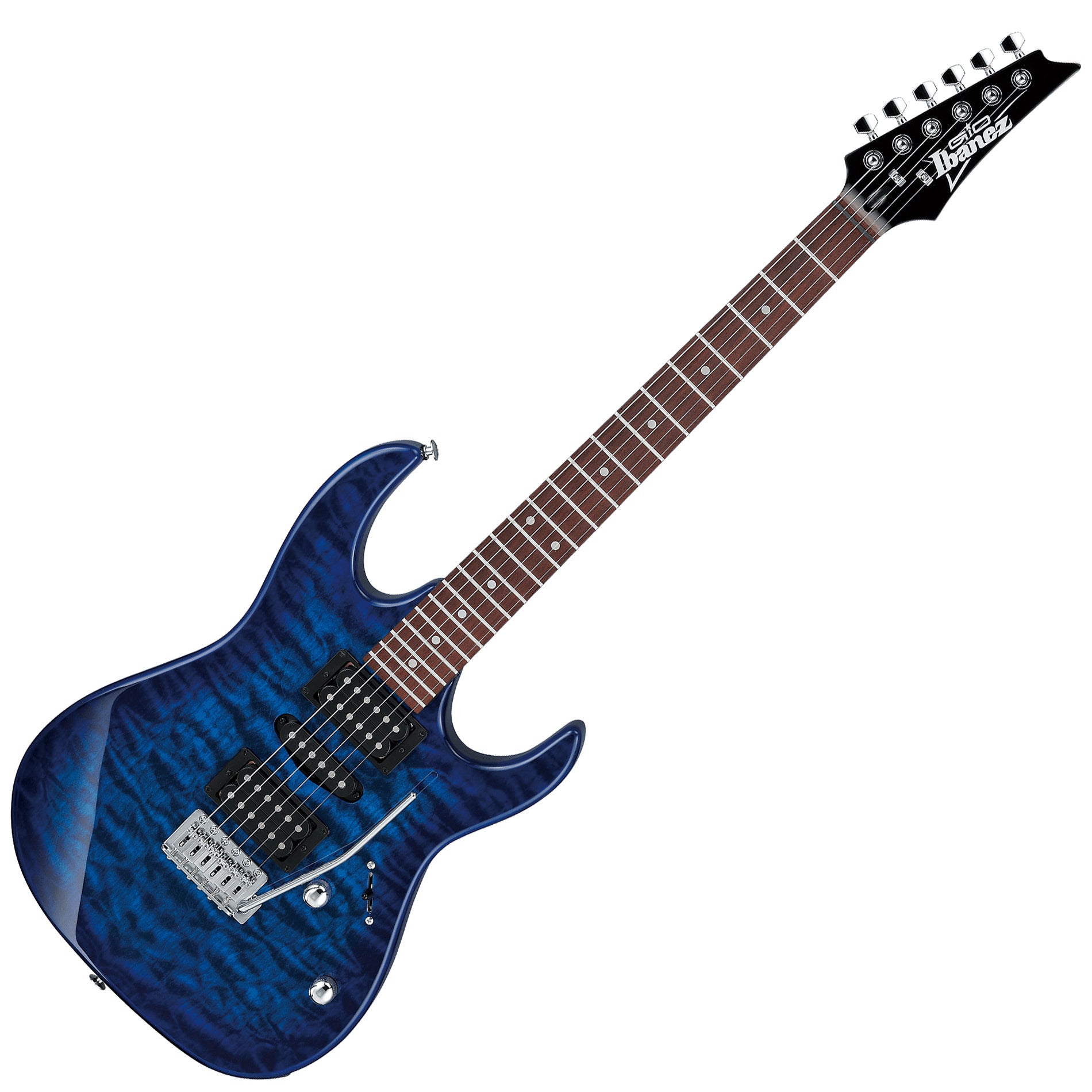 Ibanez Gio GRX70QA Solidbody Electric Guitar - Transparent Blue Burst