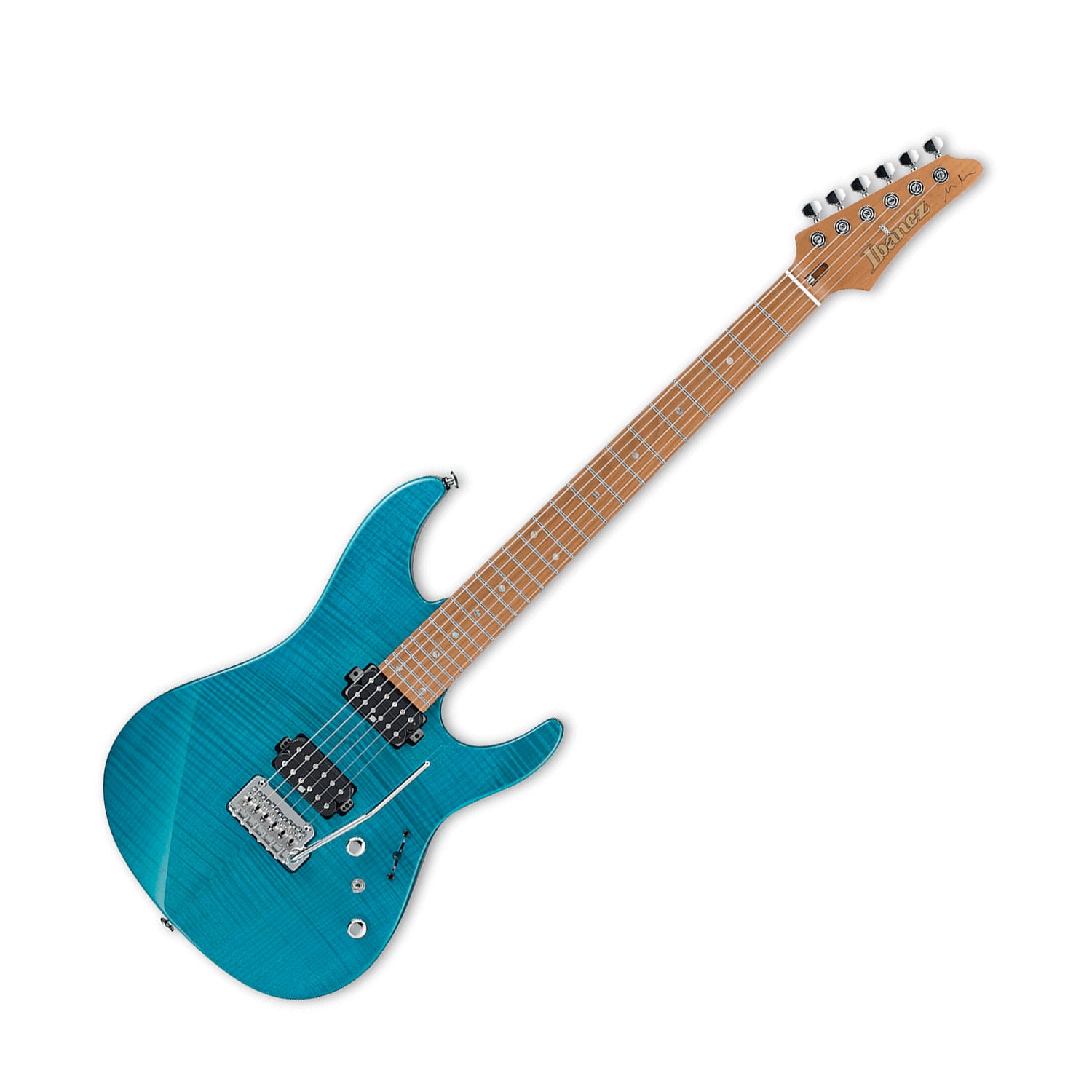 Ibanez MM1 TAB Martin Miller Signature Electric Guitar HH Transparent Aqua Blue