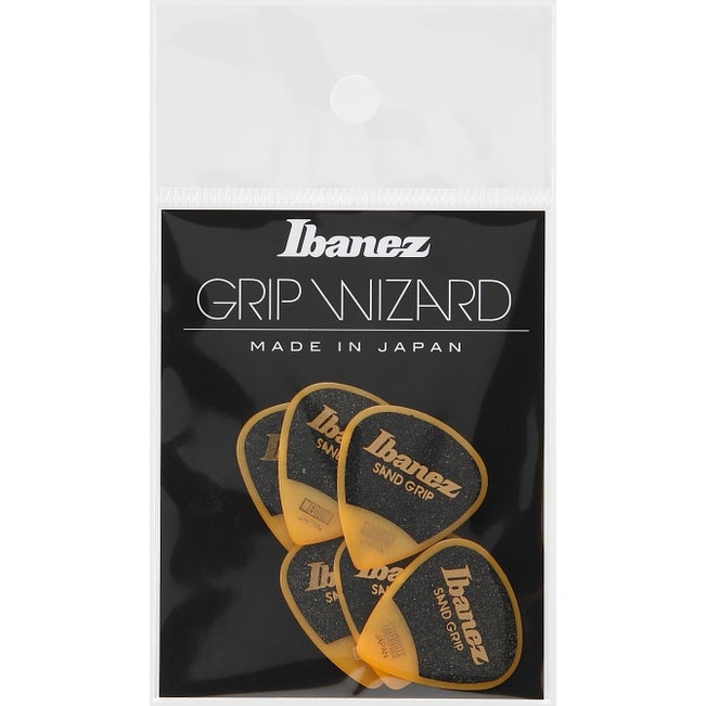 Ibanez PPA16MSG Grip Wizard (Sand Grip) Guitar Picks, 0.8mm 6 Pack - Yellow