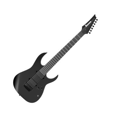 Ibanez RGIXL7 BKF Iron Label RG 7 String Electric Guitar Ebony Reversed HH Black Flat