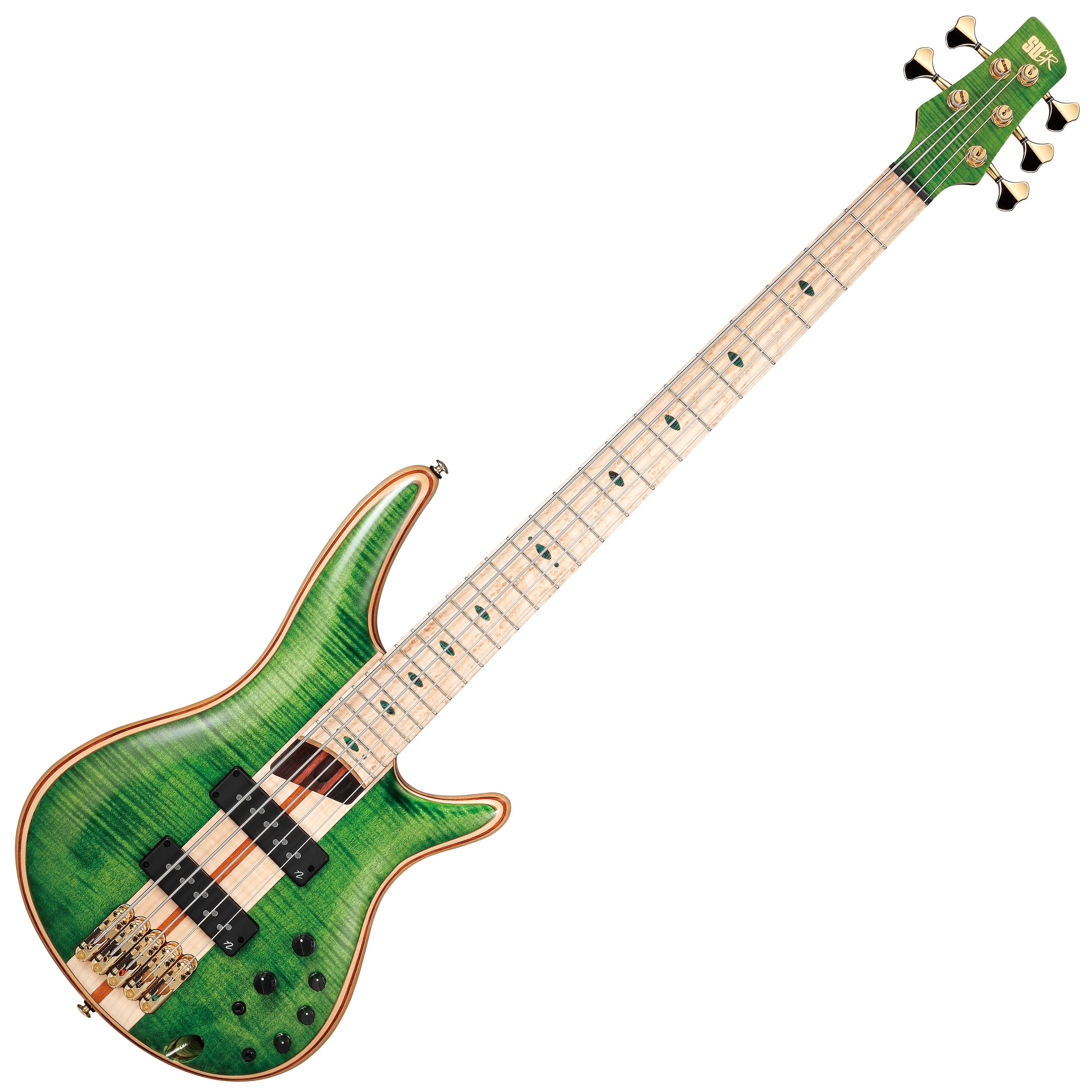 Ibanez Sr5fmdx Premium 5 String Bass Guitar - Emerald Green Low Gloss