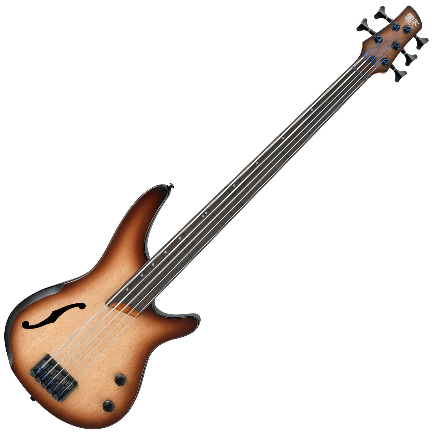 Ibanez SRH505F NNF 5 String Semi Hollow Electric SR Bass Guitar, F-Hole, Dragon Eye Burst Flat