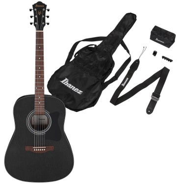 Ibanez V54NJP Acoustic Guitar Jam Pack - Weathered Black Open Pore