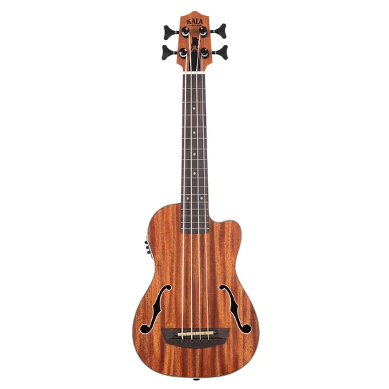 Kala KA-UBASS-JYMN Journeyman Acoustic-Electric U-BASS Ukulele with F-Holes - Satin Mahogany with Bag