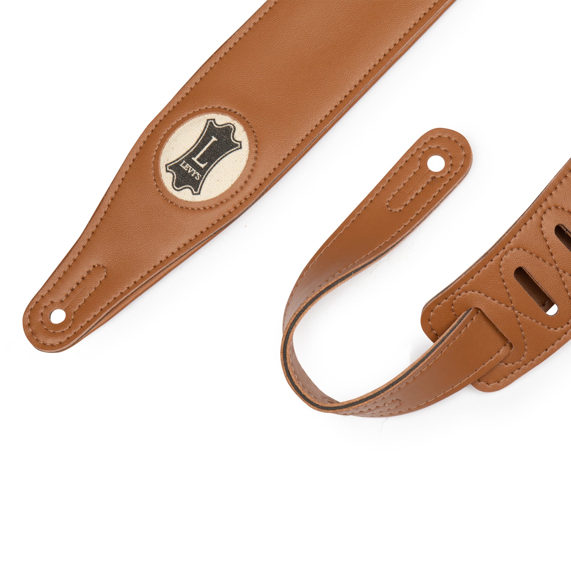 Levy s M17vgn 2.5 inch Padded Vegan Leather Guitar Strap Tan