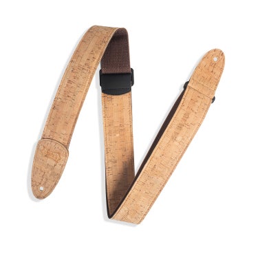 Levy's MX8-NAT Guitar Strap Specialty Series Solid Cork Cotton Webbing 2-inch Wide Natural Tan Brown