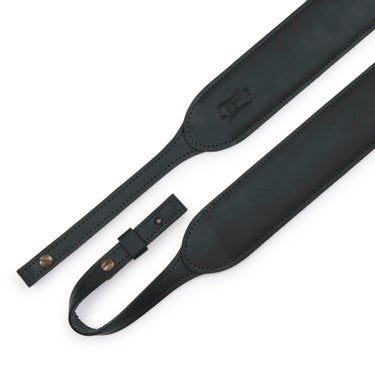 Levys PMB32GF-BLK 2 Inch Leather Banjo Strap - Black