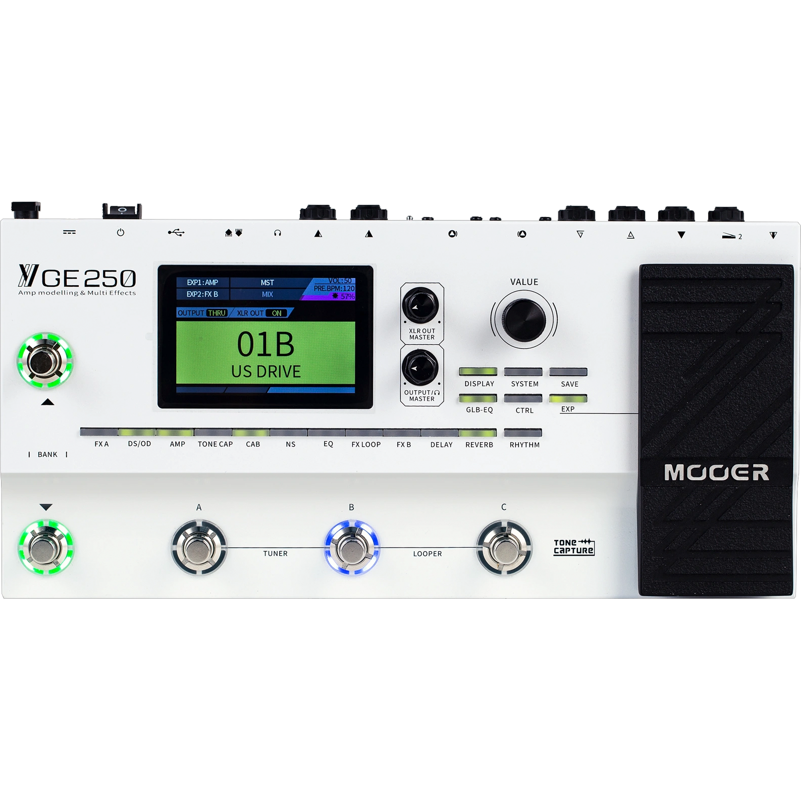 Mooer GE250 Multi Effects Pedal Board Amp Simulator Pedal | Music